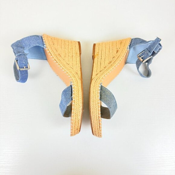 Nautica Denim Espadrille Wedge Sandals w/ Ankle Strap | 9.5 - Picture 3 of 6